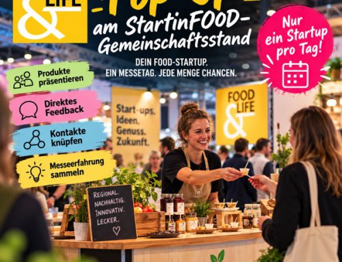FOOD & LIFE Herbst 2026: Dein Startup für einen Tag auf der Messe – mit dem StartinFOOD Pop-Up!